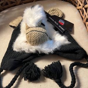 New  City Hunter Animal Pilot Monkey 100%Wool Womens Hat NWT Unique